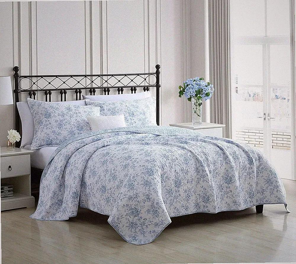 Full/Queen Quilt Set Reversible Cotton Bedding with Matching Sham Medium-Weight