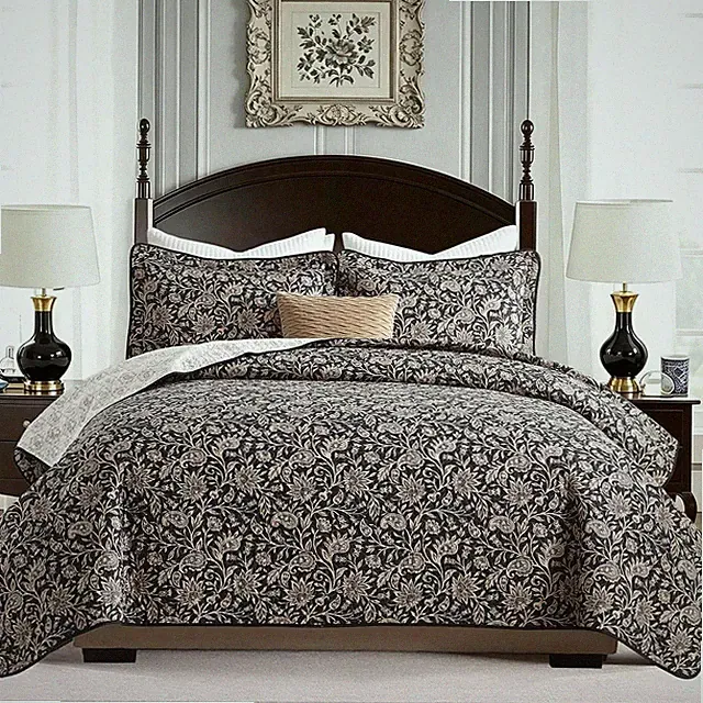 Quilts Queen Size - 3 PCS Queen Quilt Set with Matching Shs, Vinta