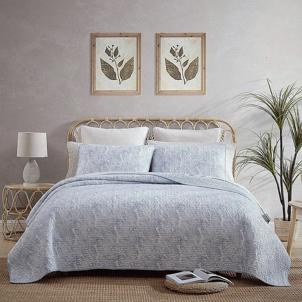 Twin Quilt Set, Reversible Cotton Bedding with Matching Sham, Pre-Washed for A
